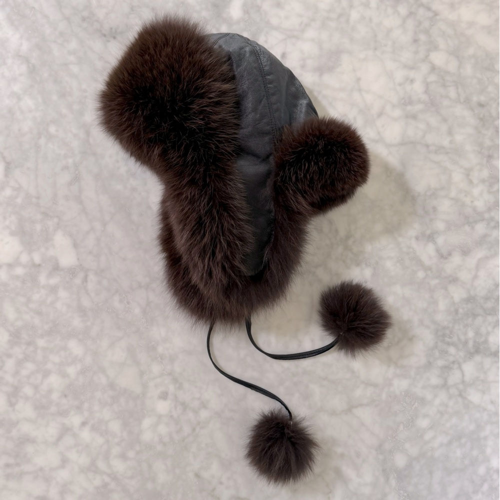 Fur and leather hat